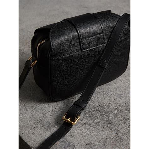 burberry buckled leather saddle bag black|Burberry crossbody bag vintage.